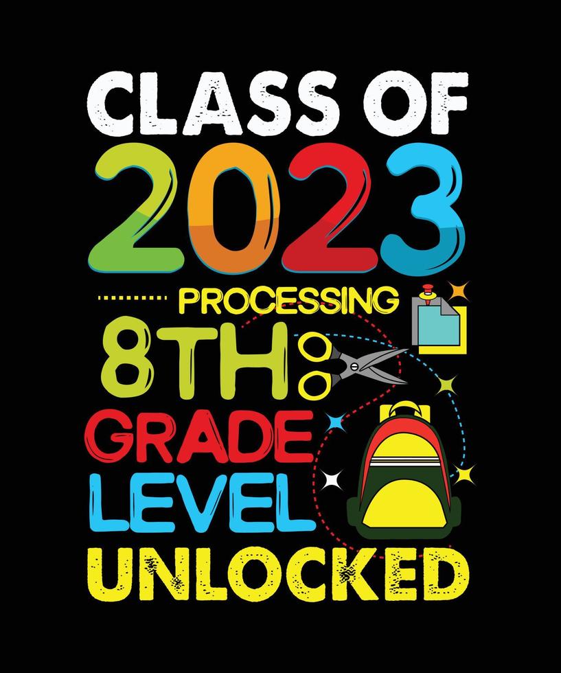 class of 2023 processing first grade level unlocked vector