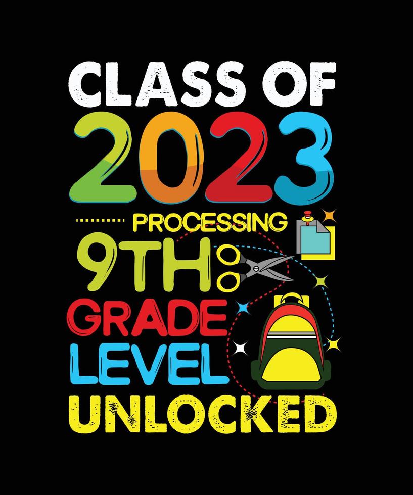 class of 2023 processing first grade level unlocked vector