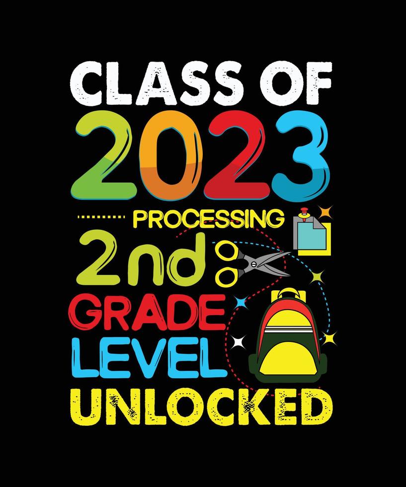 class of 2023 processing first grade level unlocked vector