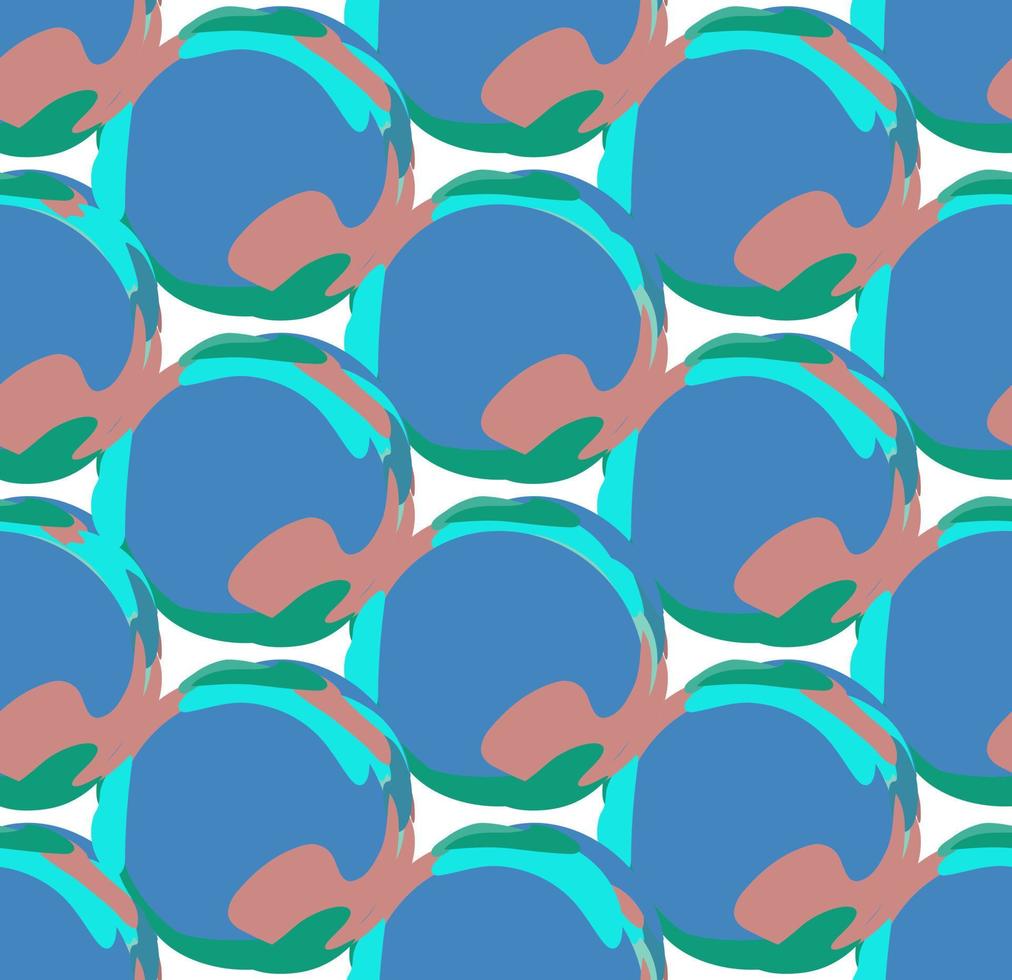 Geometric pattern seamless. Blue, beige and green colors Abstract globe, circle. Vector illustration
