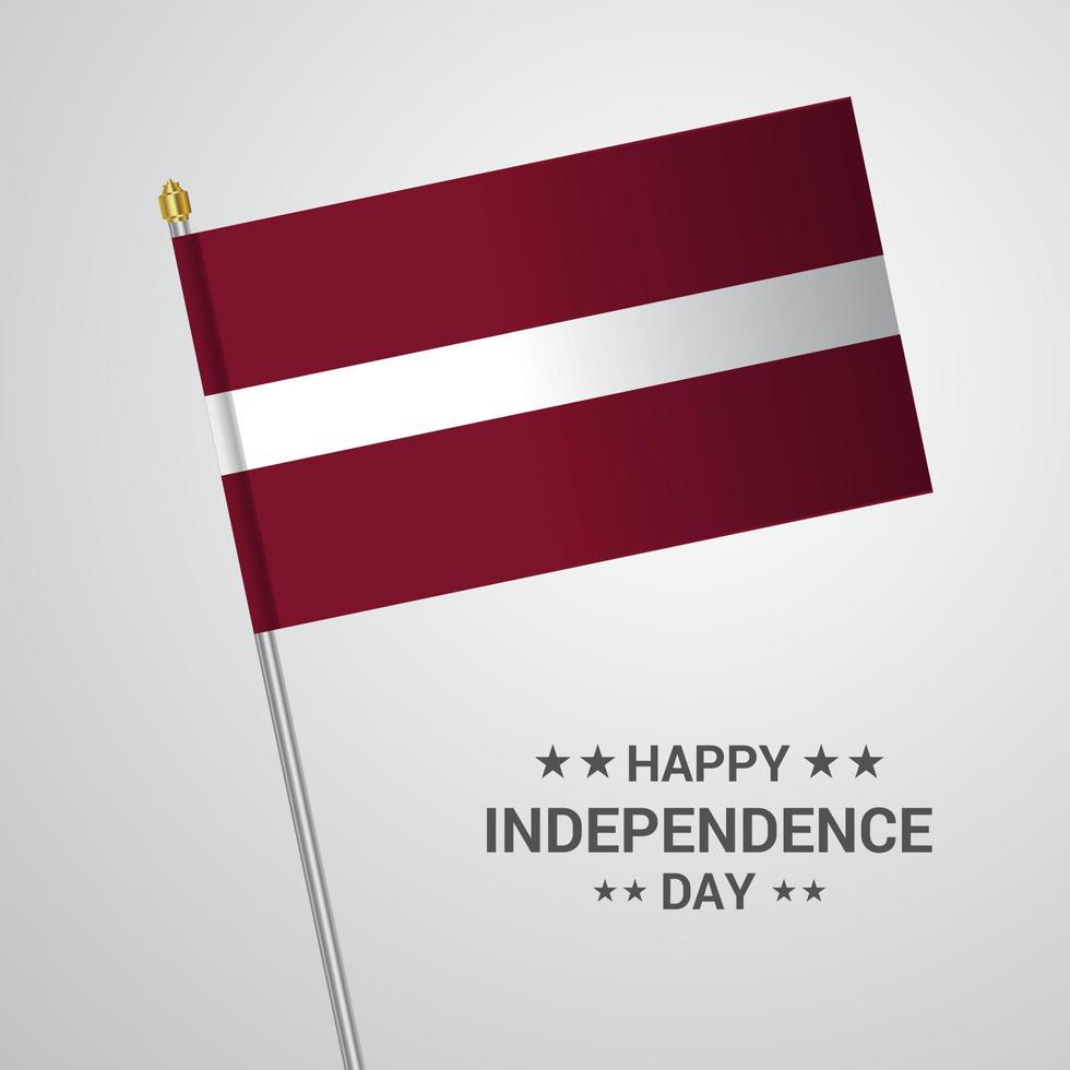 Latvia Independence day typographic design with flag vector