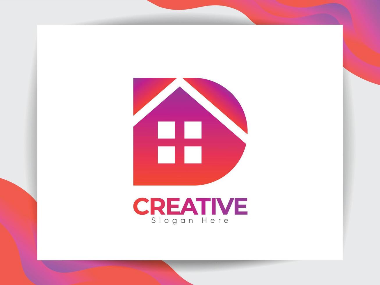 Creative Letter D Business House Brand Logo Template Design, Unique Logo Concept With Color, Modern Hi-Quality Premium Minimalist Letter D House Logo With Presentation Premium Vector. vector