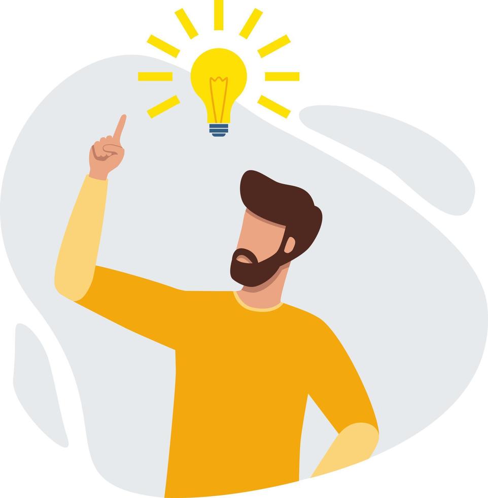 Man having great idea concept vector