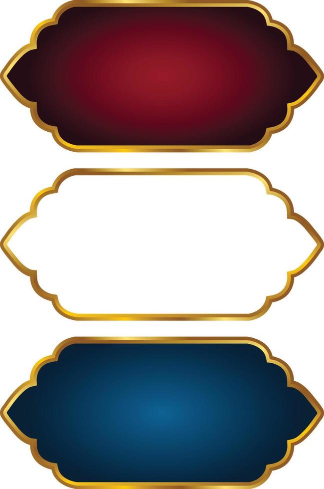 conjunto de marco de título de banner islámico árabe dorado de lujo png fondo transparente cuadro de texto dorado imágenes de diseño vectorial vector