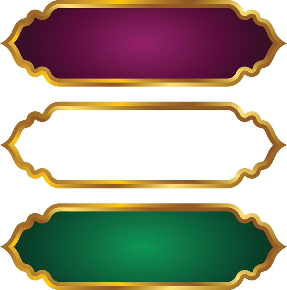 conjunto de marco de título de banner islámico árabe dorado de lujo png fondo transparente cuadro de texto dorado imágenes de diseño vectorial vector