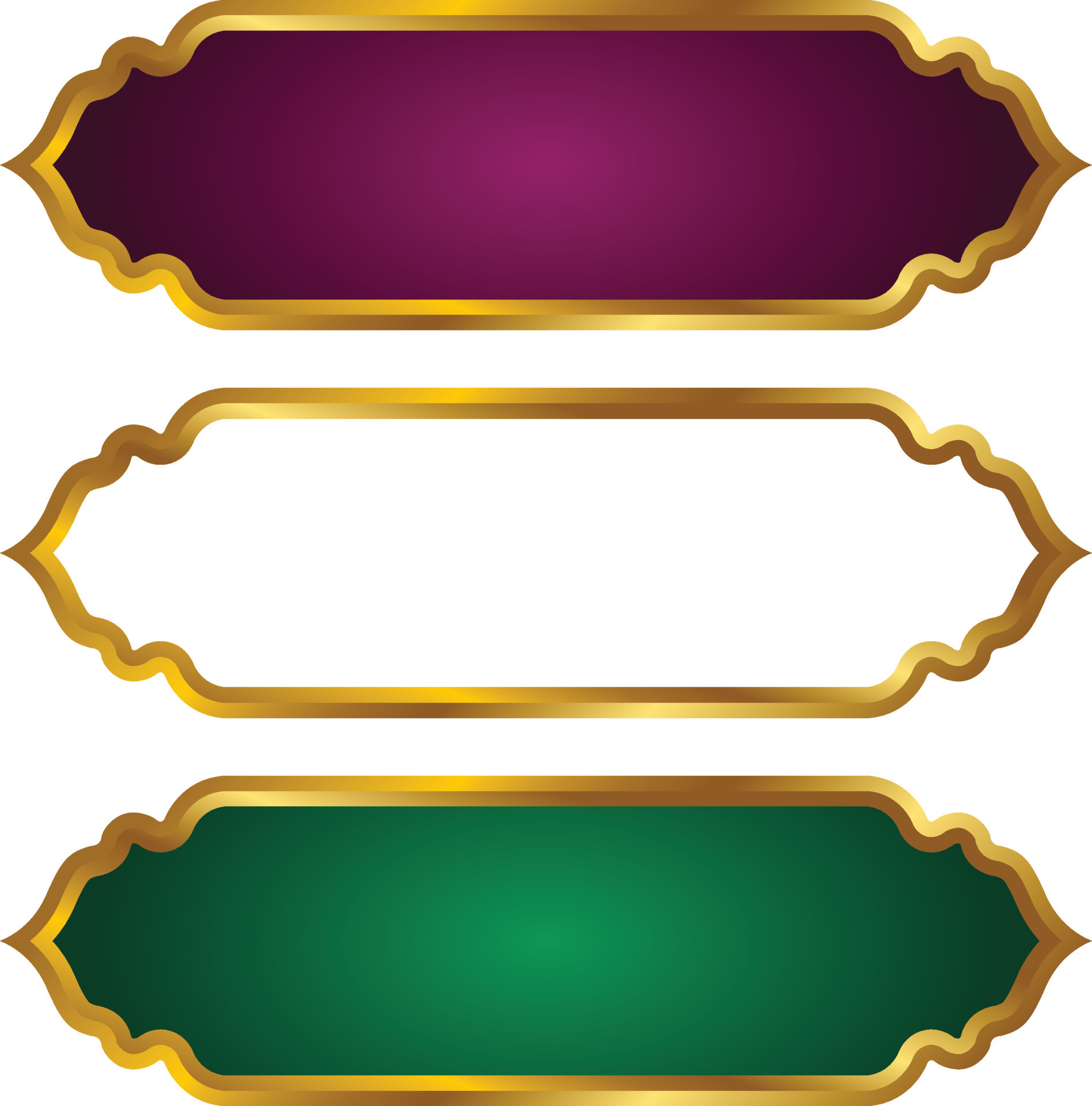 Set Of Luxury Golden Arabic Islamic Banner Title Frame Png Transparent