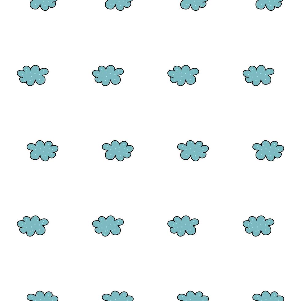 Clouds pattern. Cute hand drawn clouds for fabrics, wrapping paper, textiles, baby wallpapers, backgrounds. vector