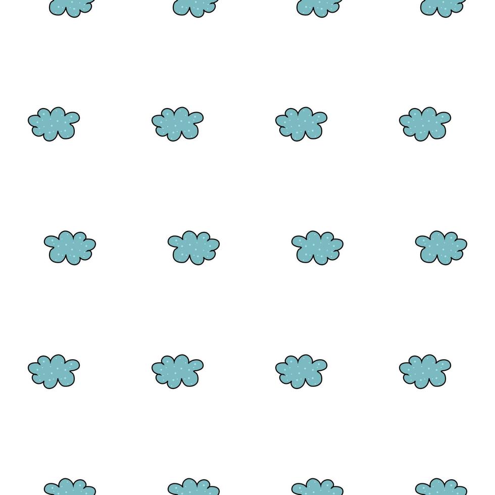 patrón de nubes lindas nubes dibujadas a mano para telas, papel para envolver, textiles, papel tapiz para bebés, fondos. vector