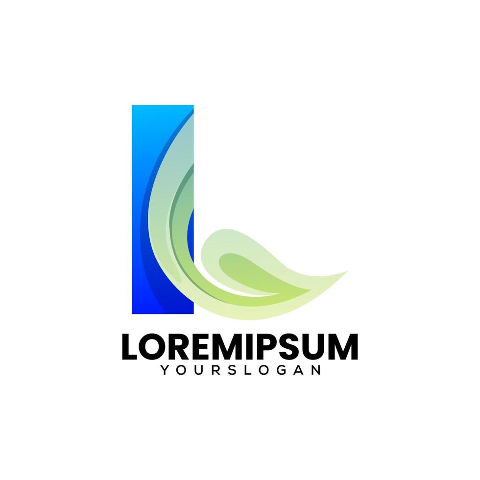 letter L gradient logo design template vector