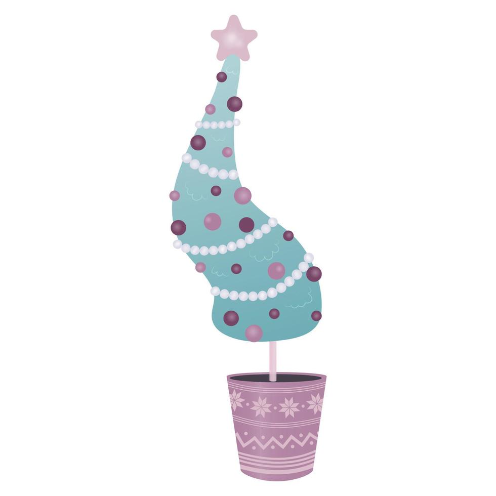 New Year Decorative Christmas tree vector