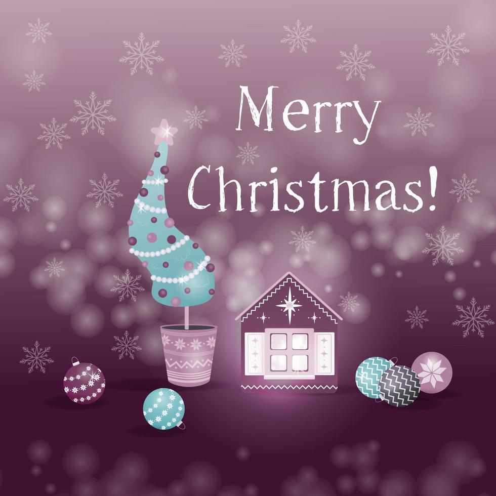 Christmas Hygge postcard. vector