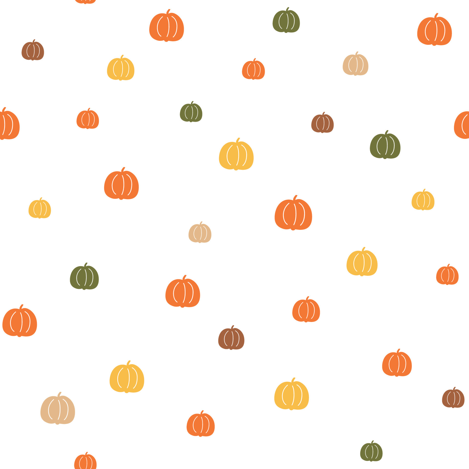 Colorful little pumpkin seamless pattern autumn hand drawing