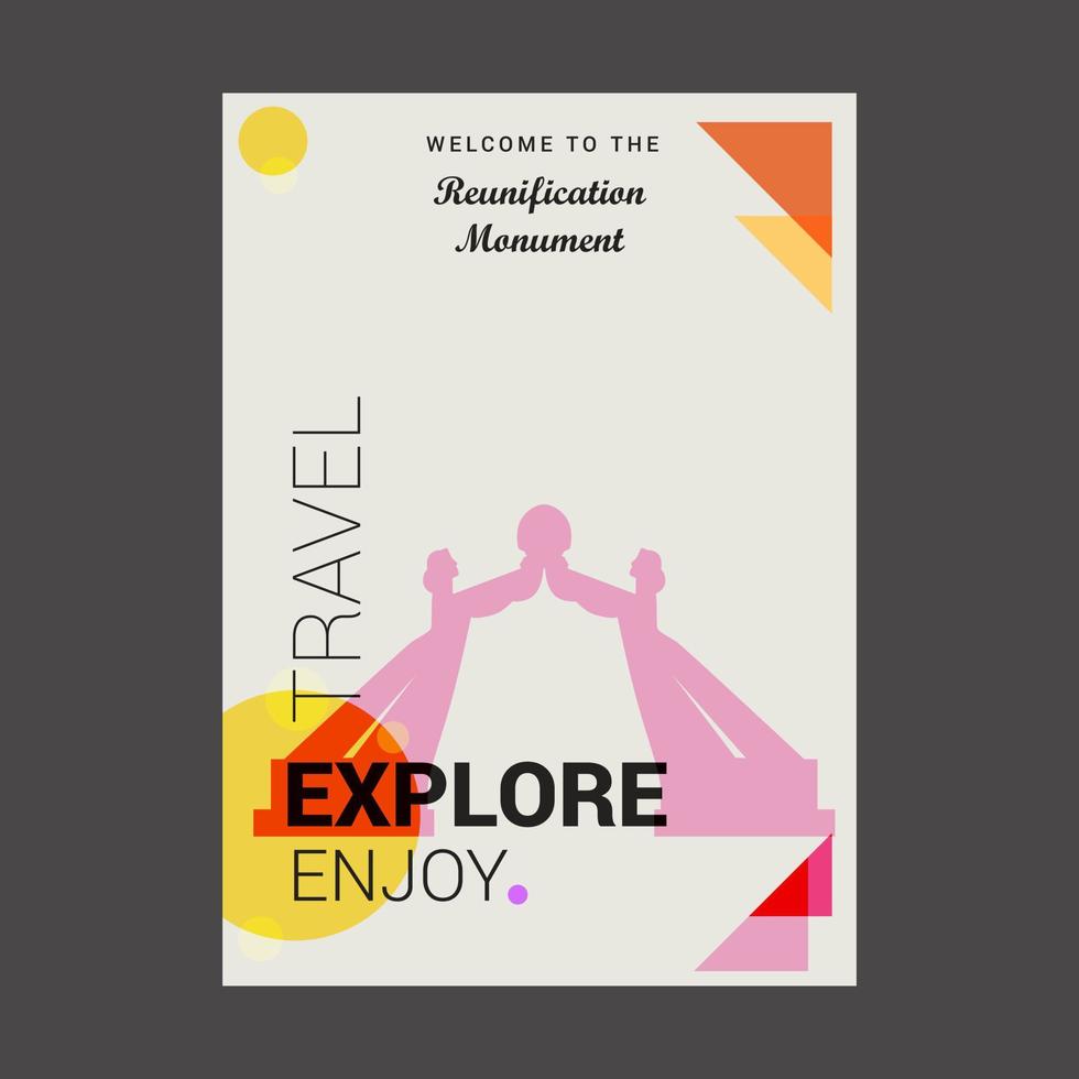 Welcome to The Reunification Monument Yaound Cameroon Explore Travel Enjoy Poster Template vector