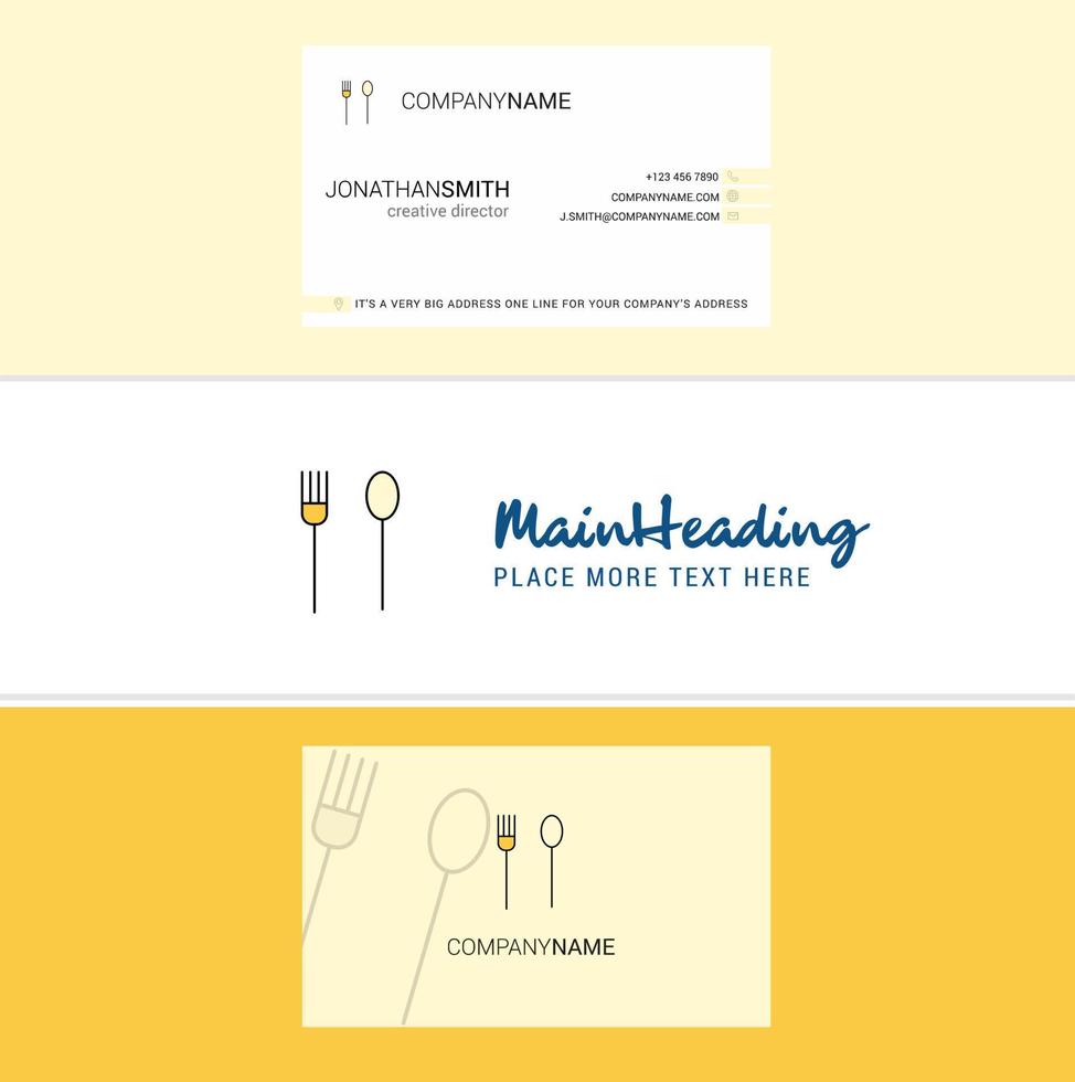 Beautiful Fork and spoon Logo and business card vertical Design Vector