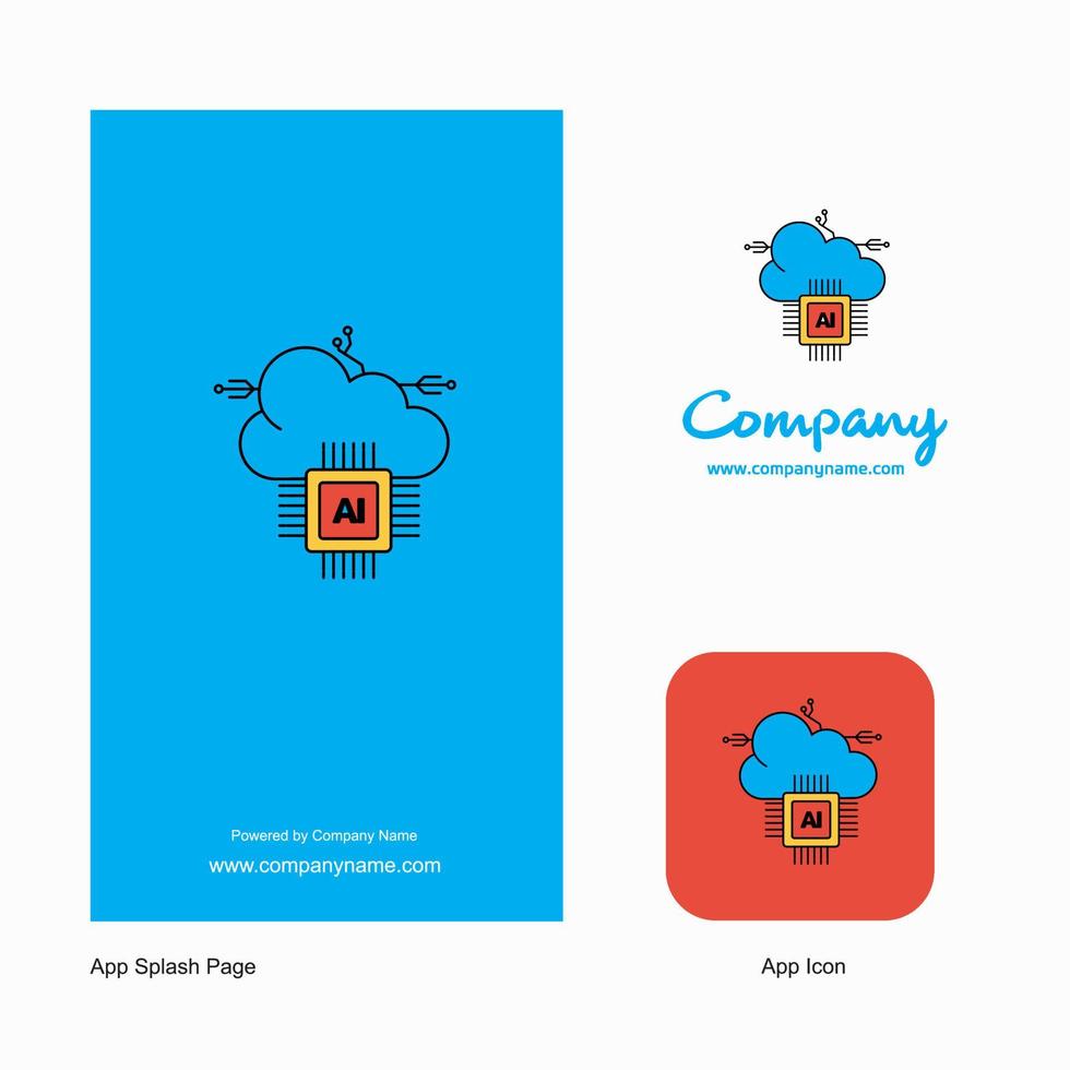 Artificial intelligence on cloud Company Logo App Icon and Splash Page Design Creative Business App Design Elements vector