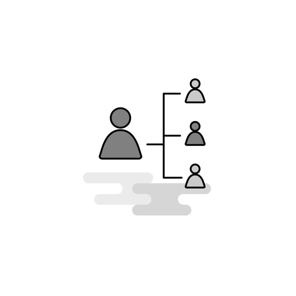 Networking Web Icon Flat Line Filled Gray Icon Vector