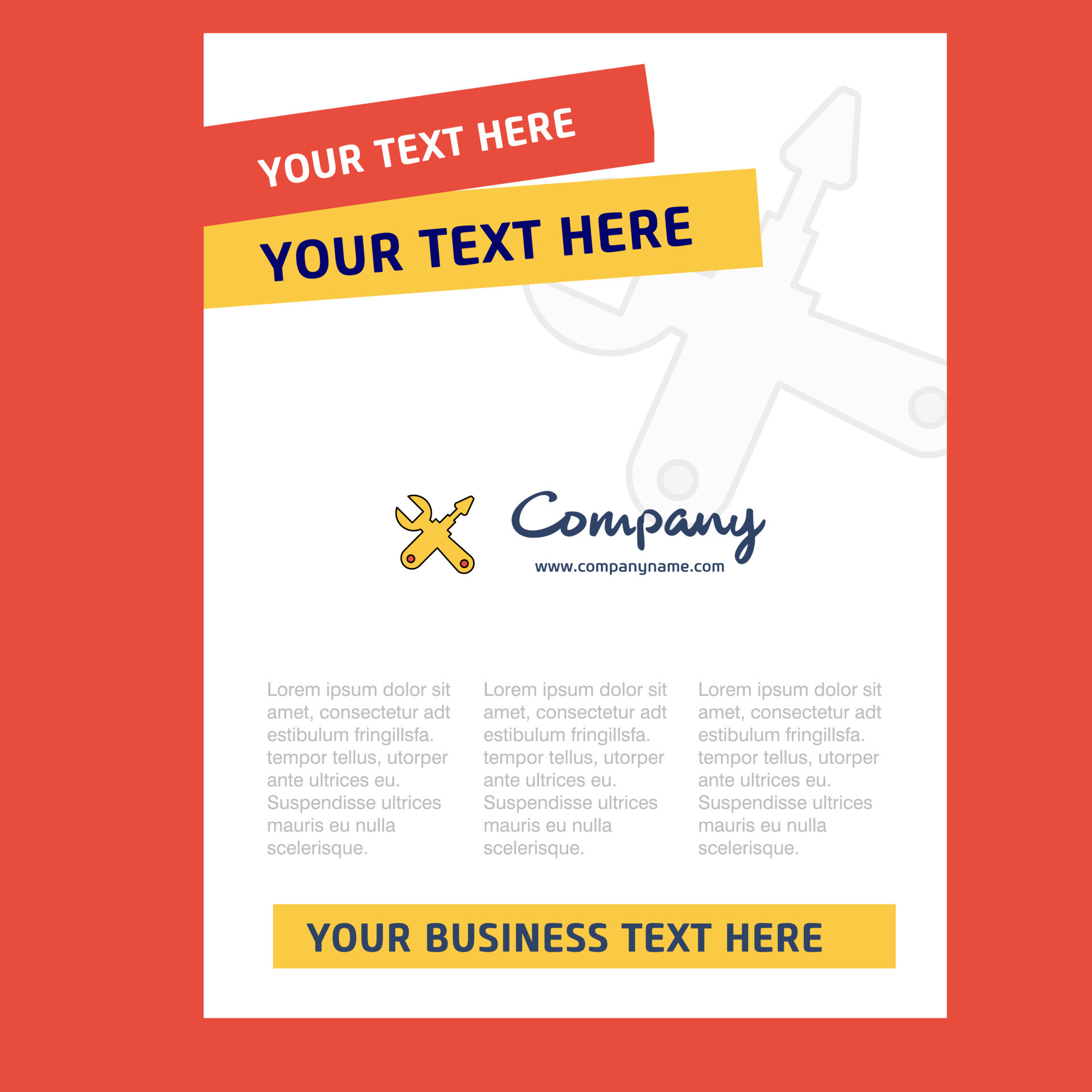 Hardware tools Title Page Design for Company profile annual report