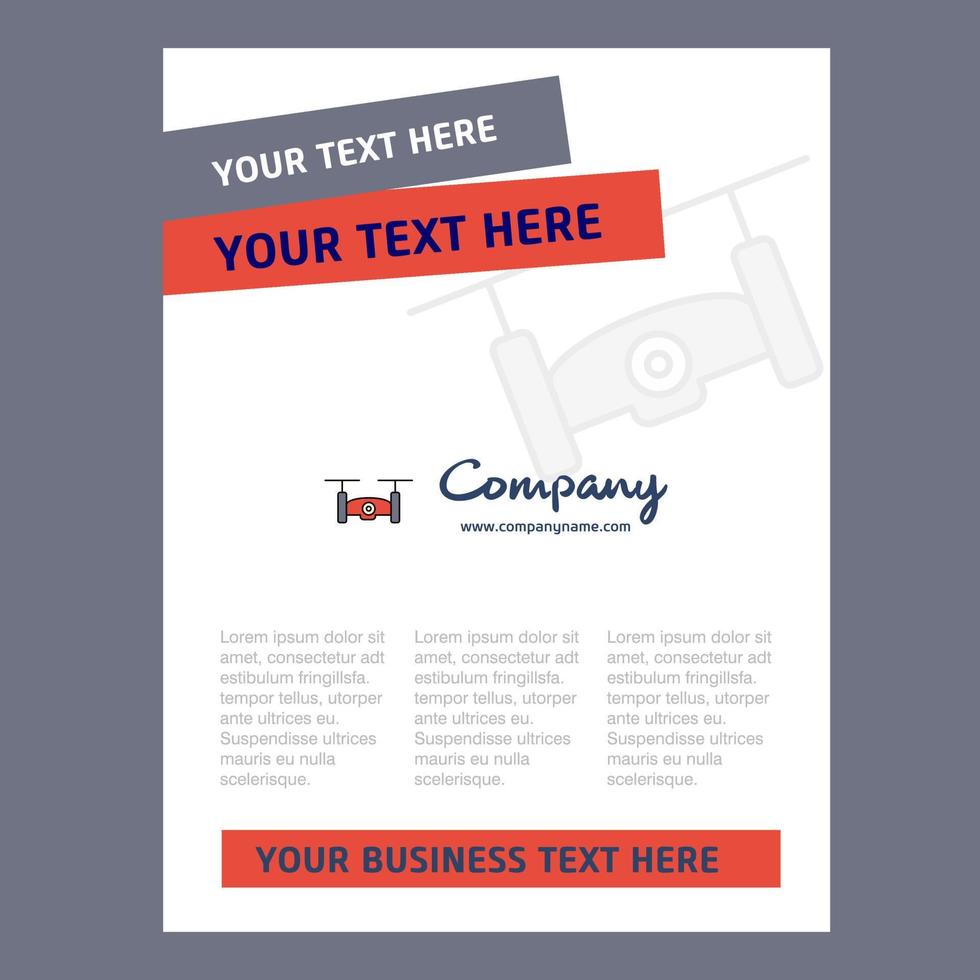 Drone camera Title Page Design for Company profile annual report presentations leaflet Brochure Vector Background