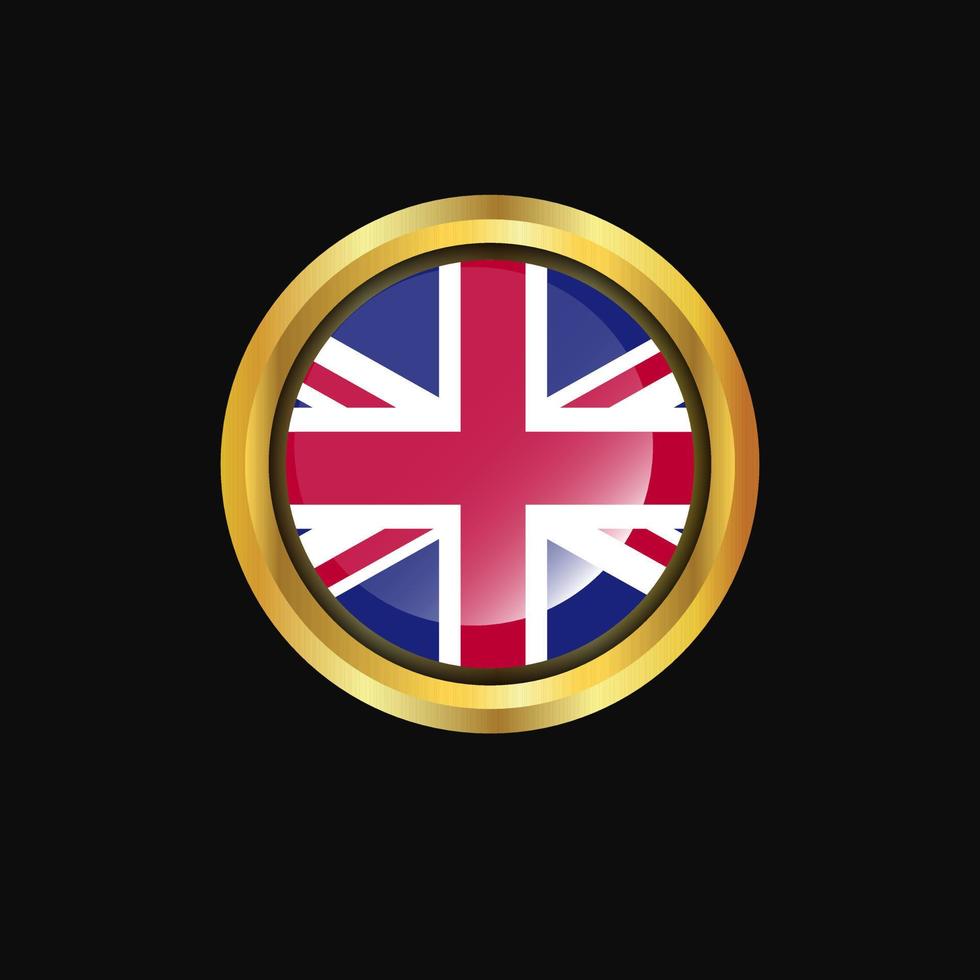 United Kingdom flag Golden button vector
