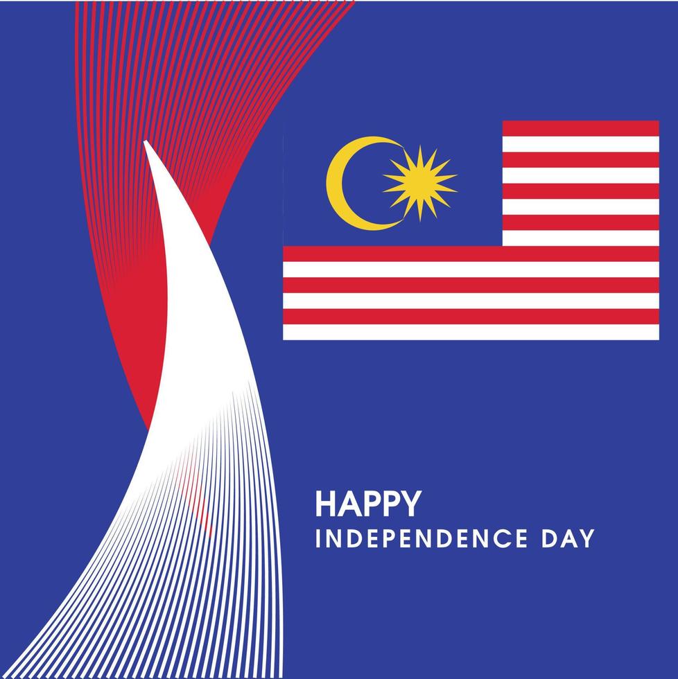 Malaysia Independence day card design vector