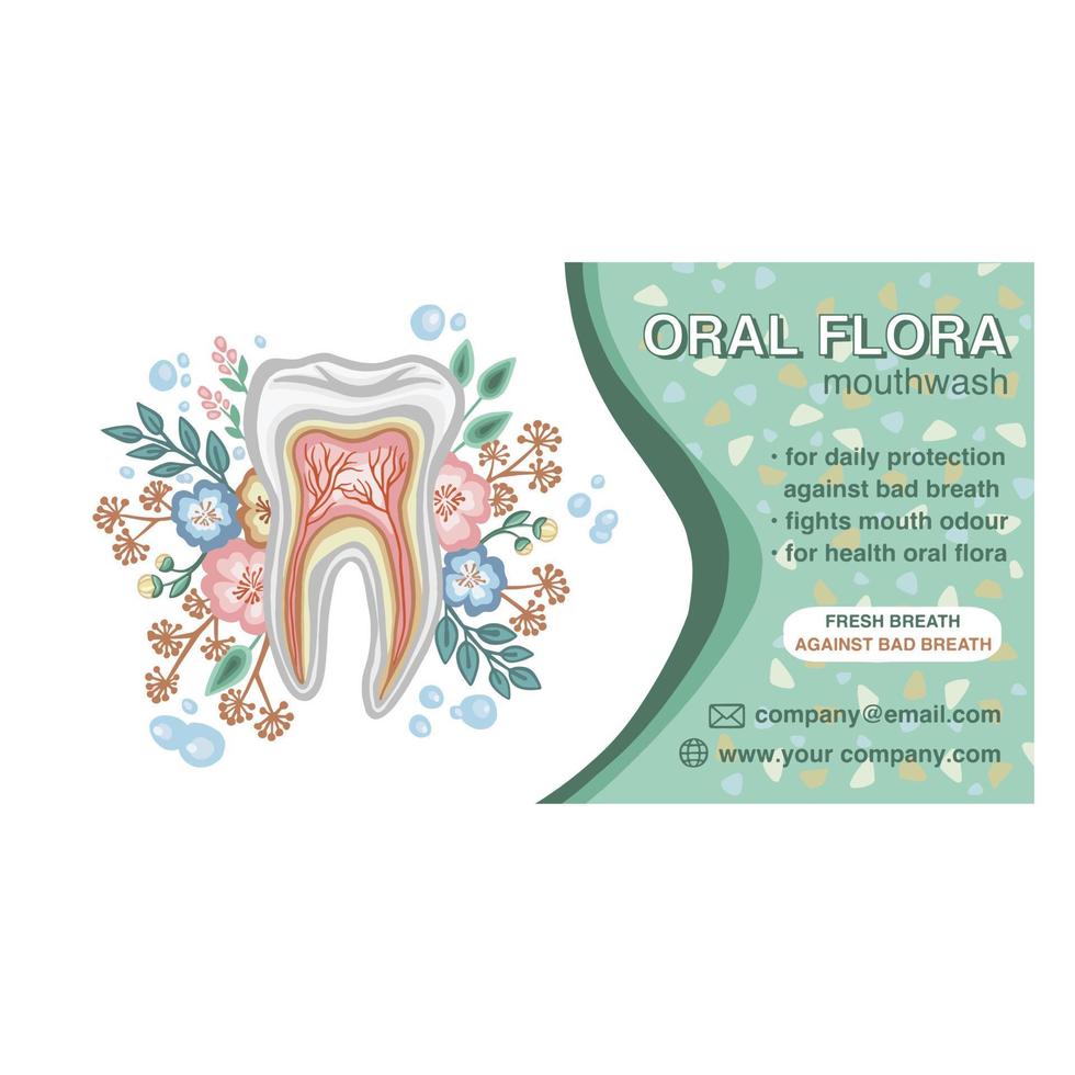 Dental clinic banner, healthy mouth, vector