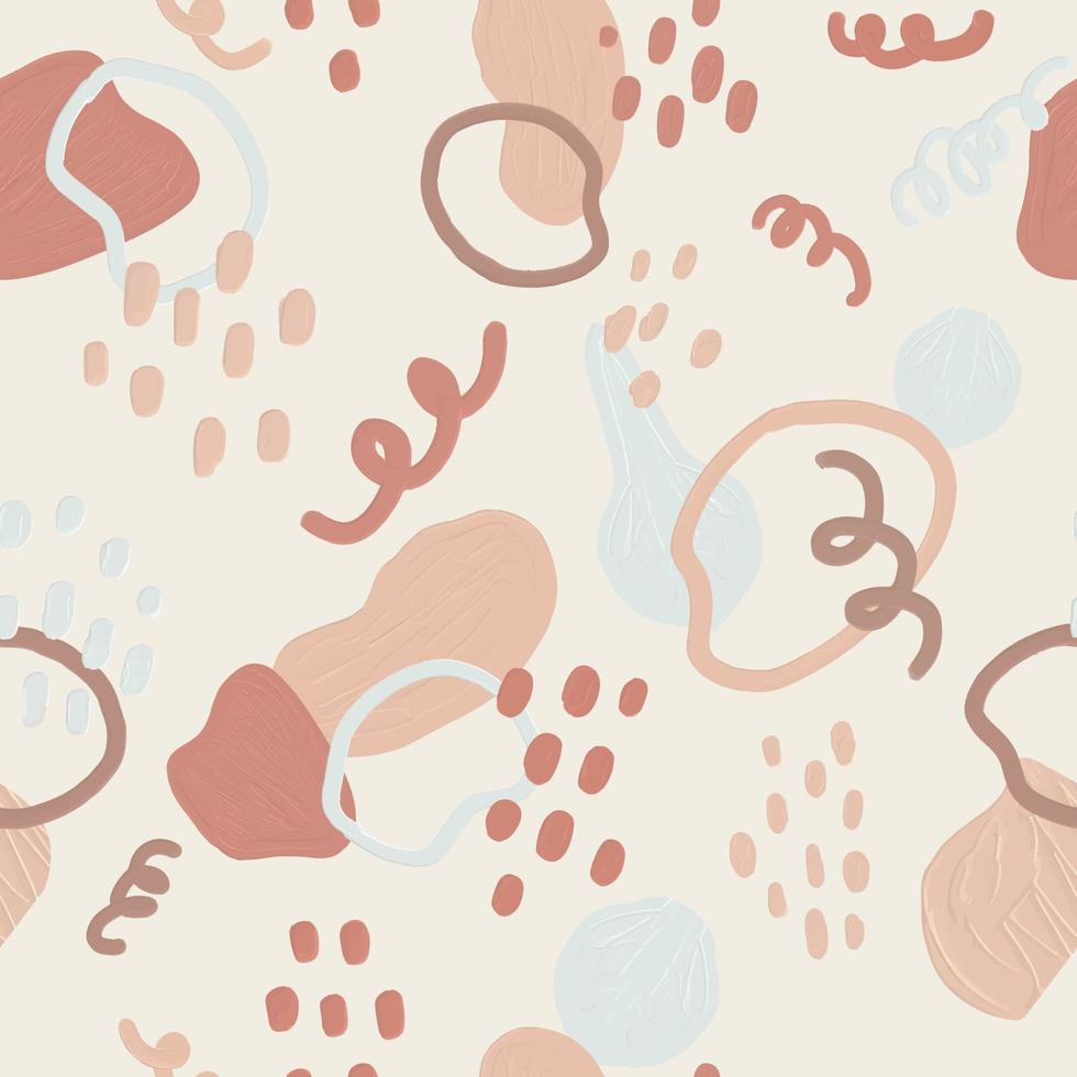 Abstract hand drawn seamless pattern background. Oil texture blobs in pastel colors. Trendy pattern design for print, cover, wallpaper, Minimalistic and natural wallpaper. Vector illustration.