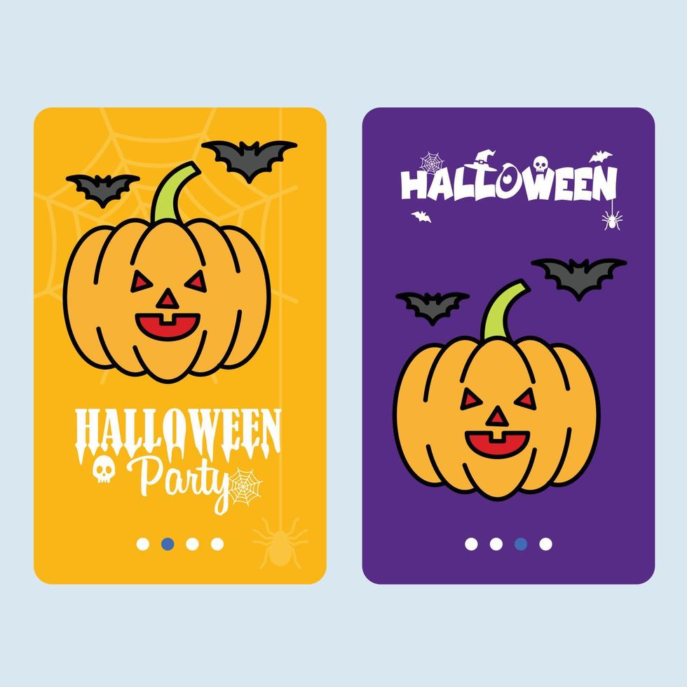 Happy Halloween invitation design with pumpkin vector