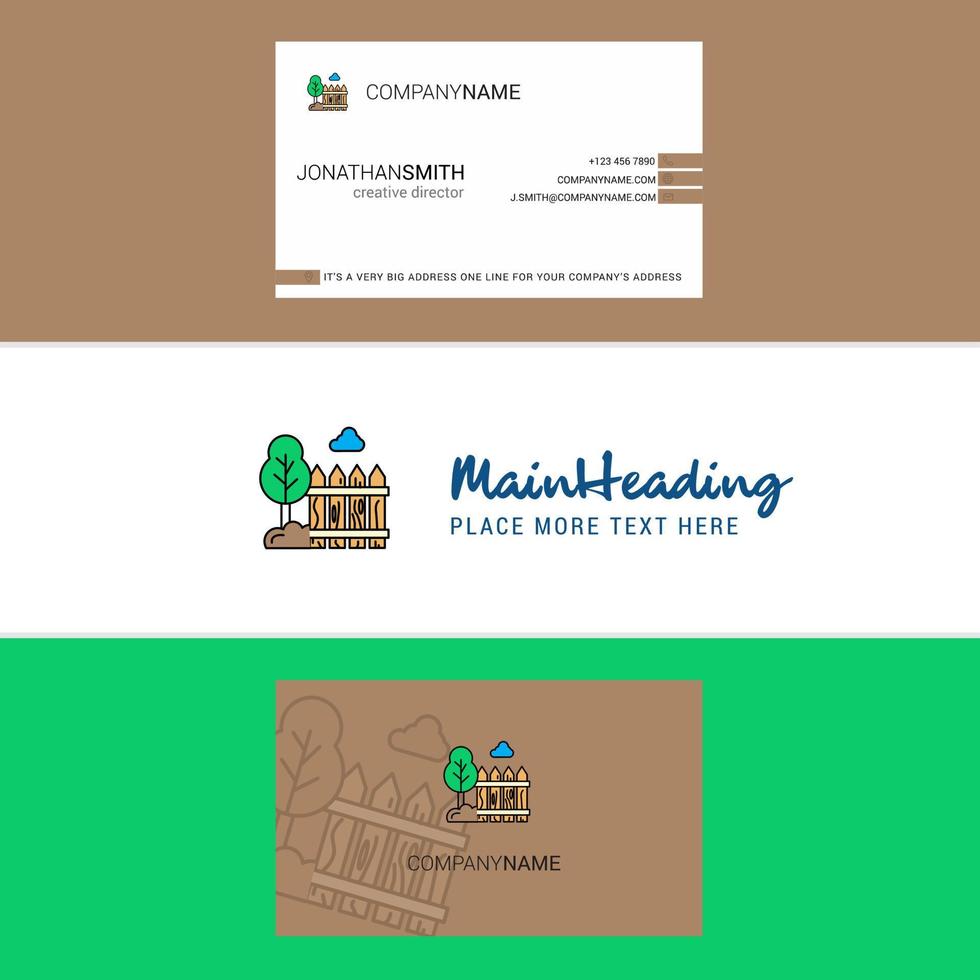 Beautiful Garden Logo and business card vertical Design Vector