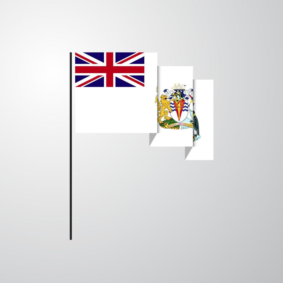 territorio antártico británico bandera ondeante fondo creativo vector