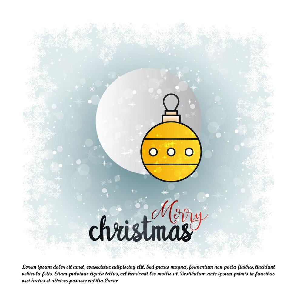Merry Christmas card with creative design and light background vector