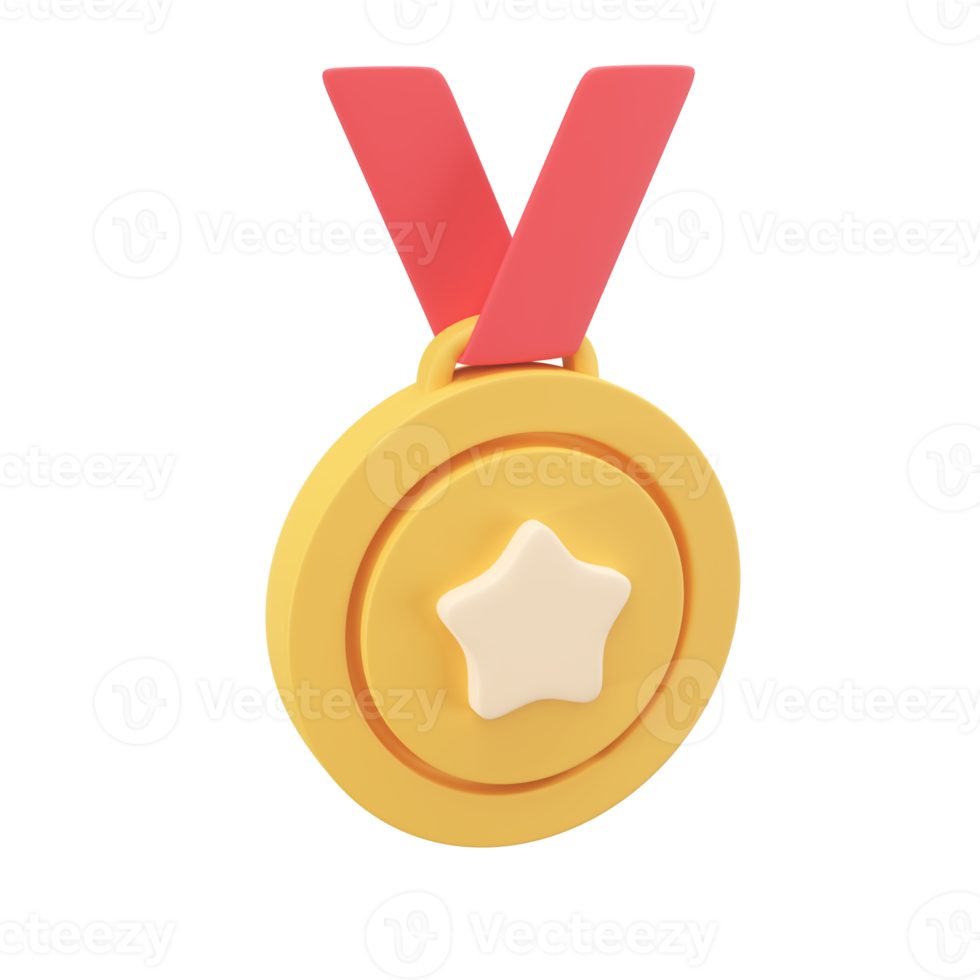 3d gold medal with a star in the middle Awards for victories in sporting events png