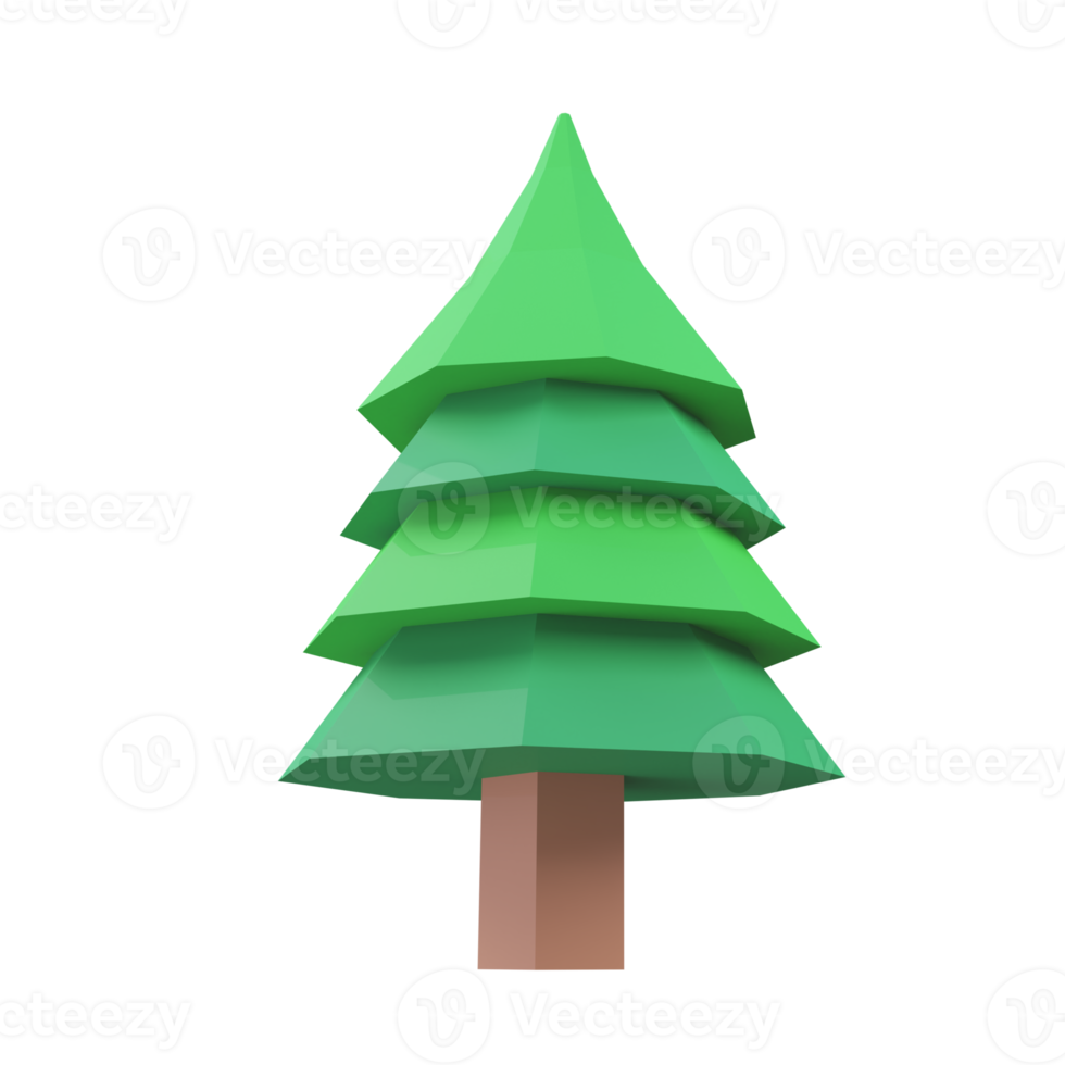 3D green pine trees for Christmas decorations png