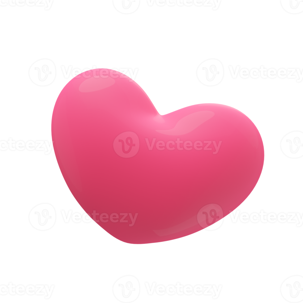 3D Shiny Heart Shaped Balloons Expression of love on Valentine's Day. png