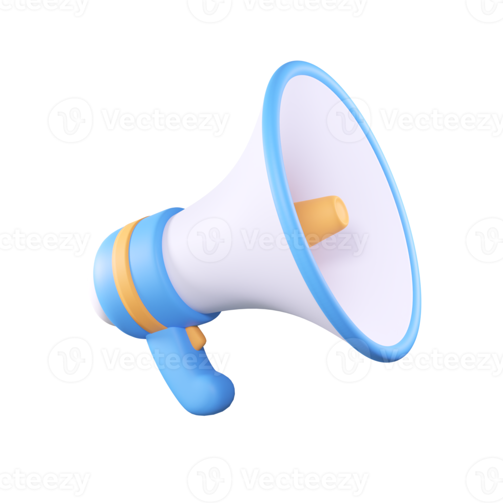 3D megaphone announcement product promotion alert. png