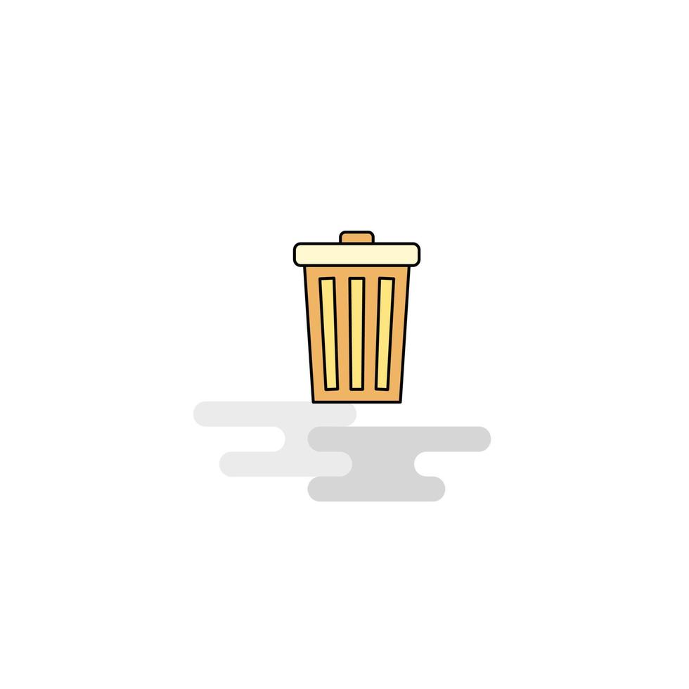 Flat Dustbin Icon Vector