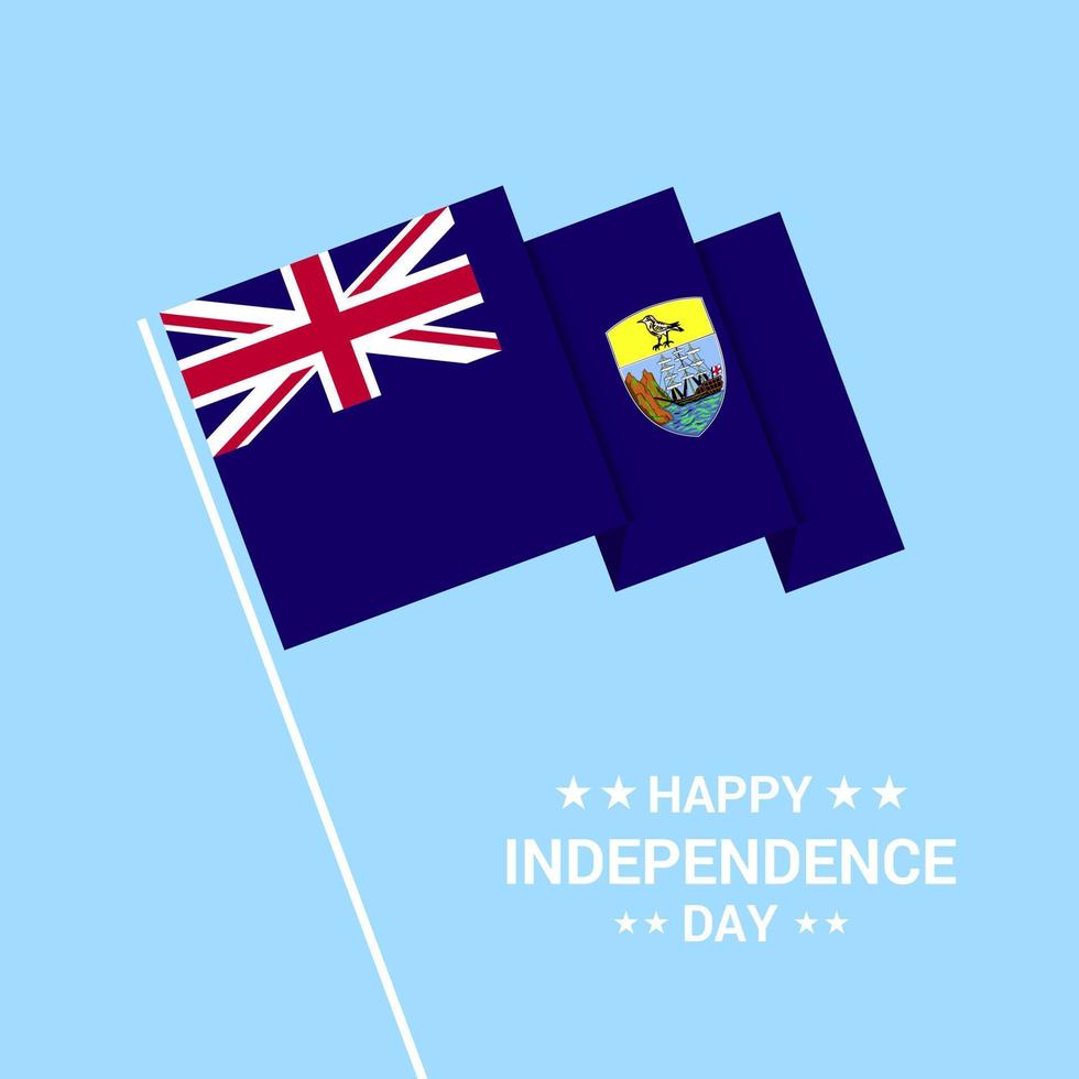 Saint Helena Independence day typographic design with flag vector