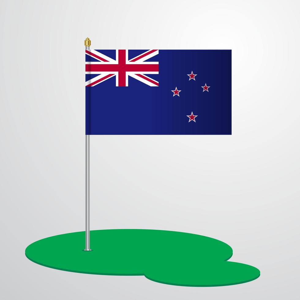 New Zealand Flag Pole vector