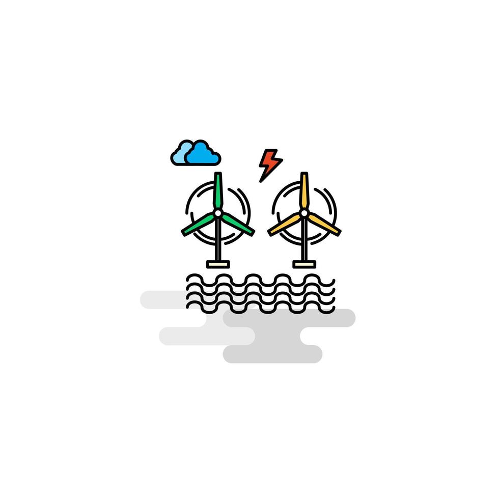 Flat Air turbine Icon Vector