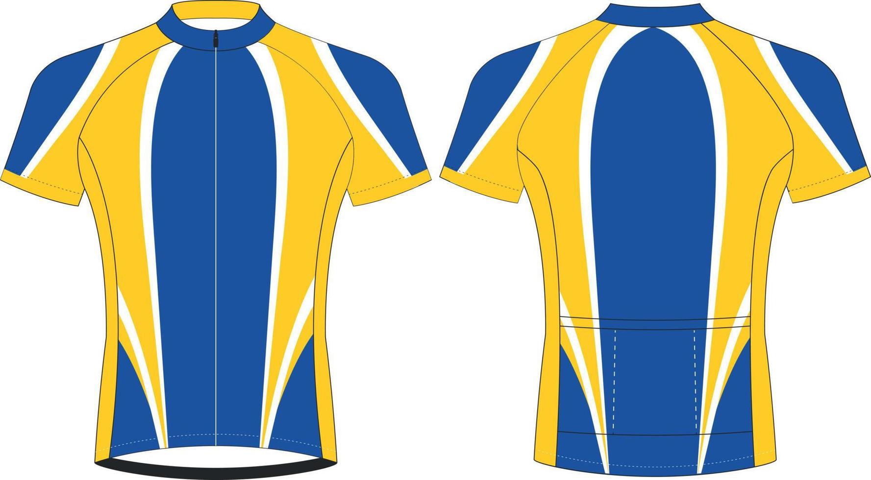 jerseys de ciclismo, plantilla de maqueta deportiva de manga corta, maqueta de chaqueta con cremallera uniforme de ciclismo, archivos vectoriales completos vector