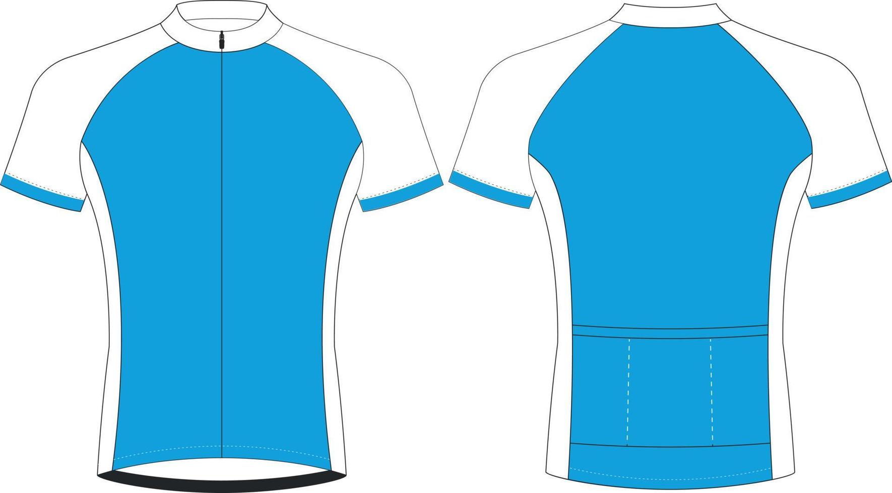 jerseys de ciclismo, plantilla de maqueta deportiva de manga corta, maqueta de chaqueta con cremallera uniforme de ciclismo, archivos vectoriales completos vector