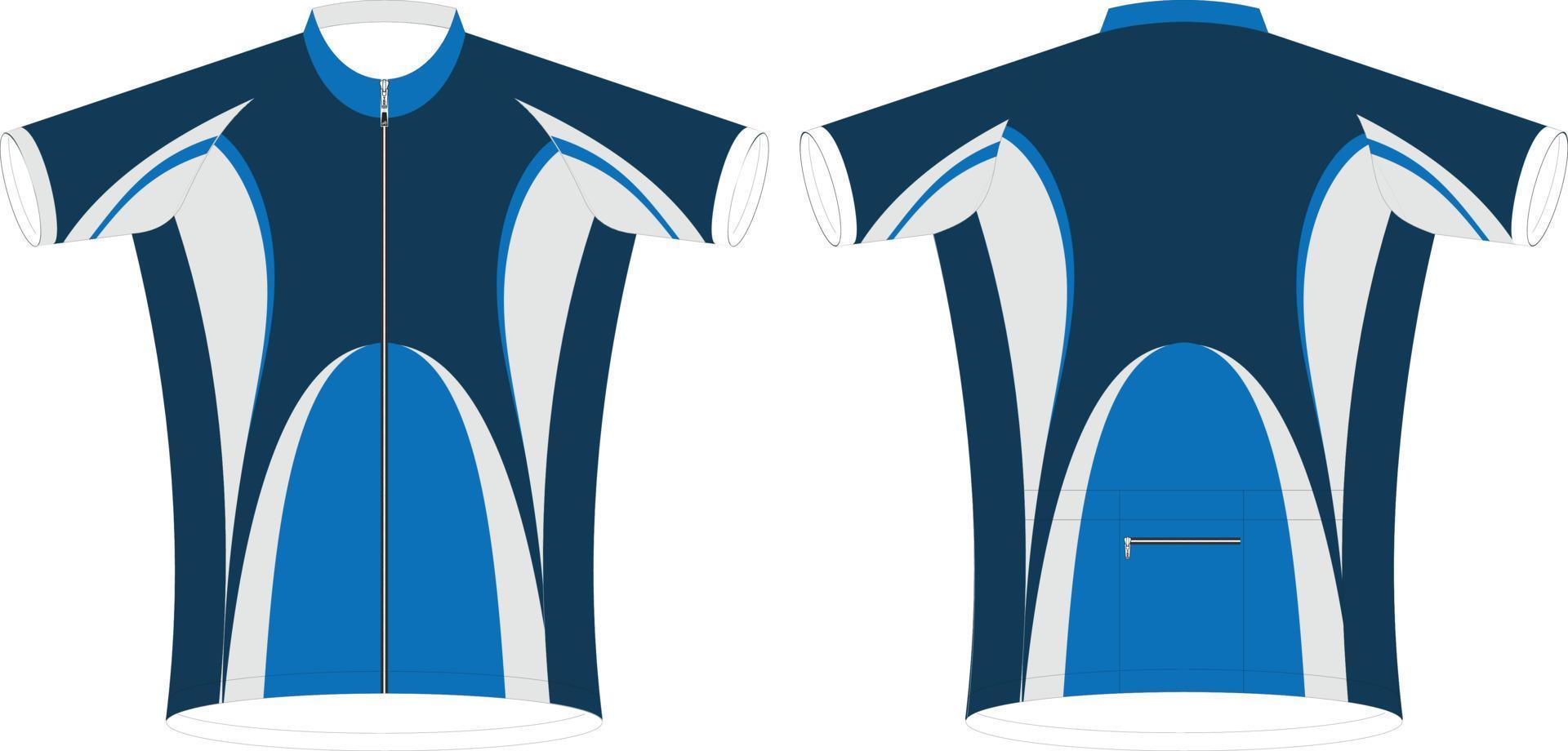 jerseys de ciclismo, plantilla de maqueta deportiva de manga corta, maqueta de chaqueta con cremallera uniforme de ciclismo, archivos vectoriales completos vector