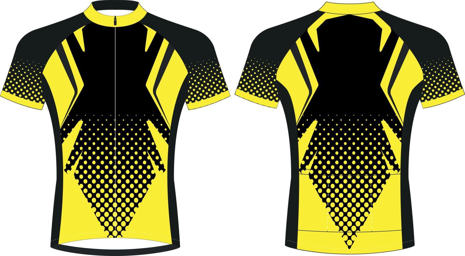 jerseys de ciclismo, plantilla de maqueta deportiva de manga corta, maqueta de chaqueta con cremallera uniforme de ciclismo, archivos vectoriales completos vector