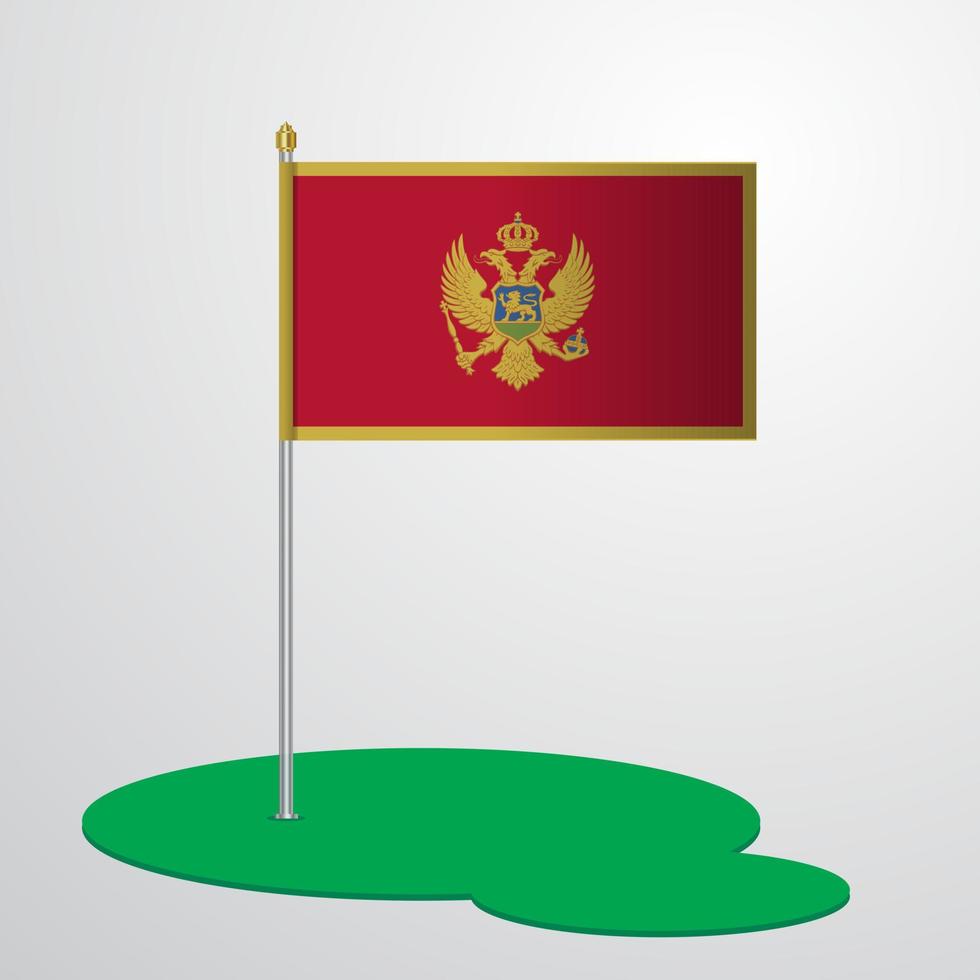 asta de la bandera de montenegro vector