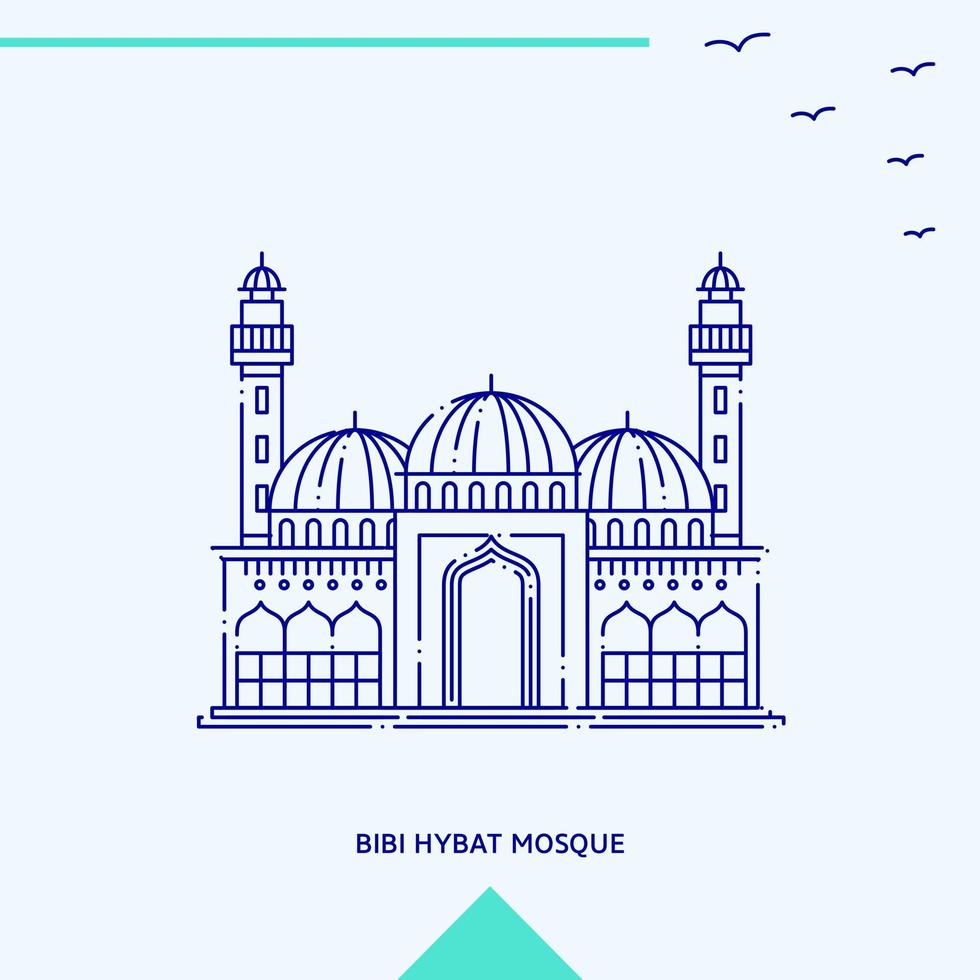 BIBI HYBAT MOSQUE skyline vector illustration