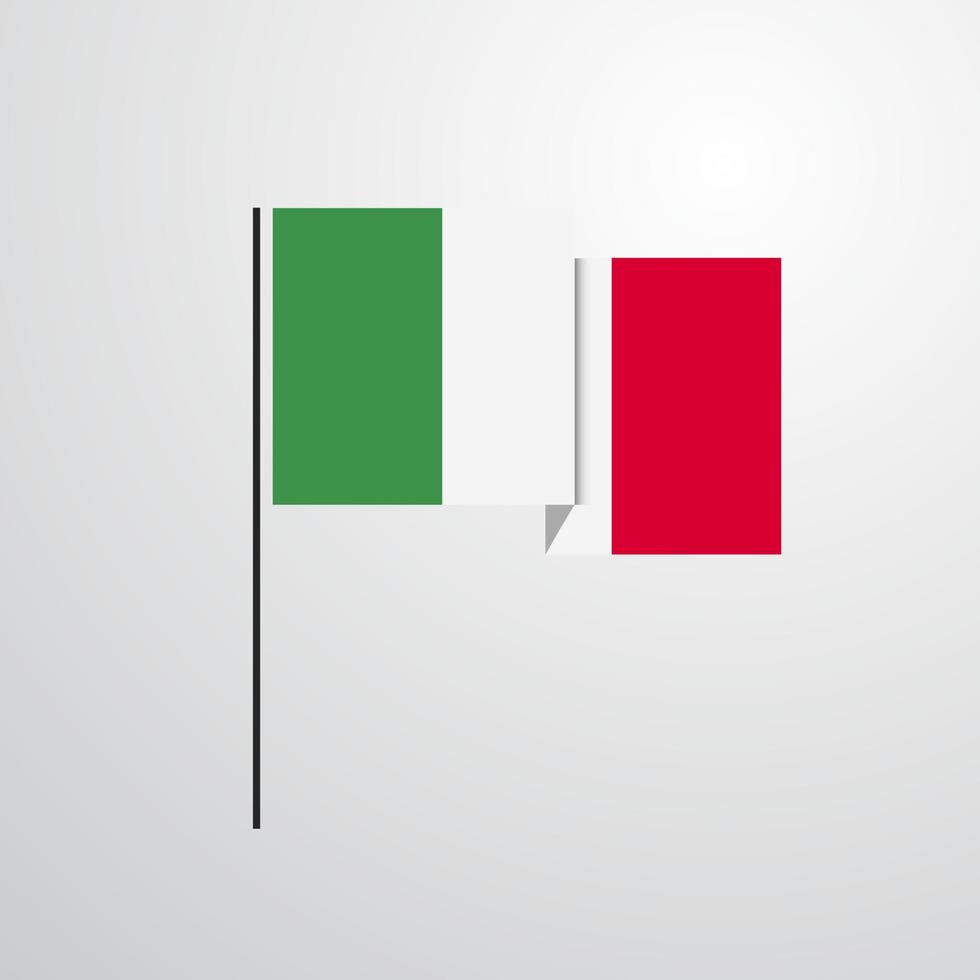 vector de diseño de bandera ondeante de italia