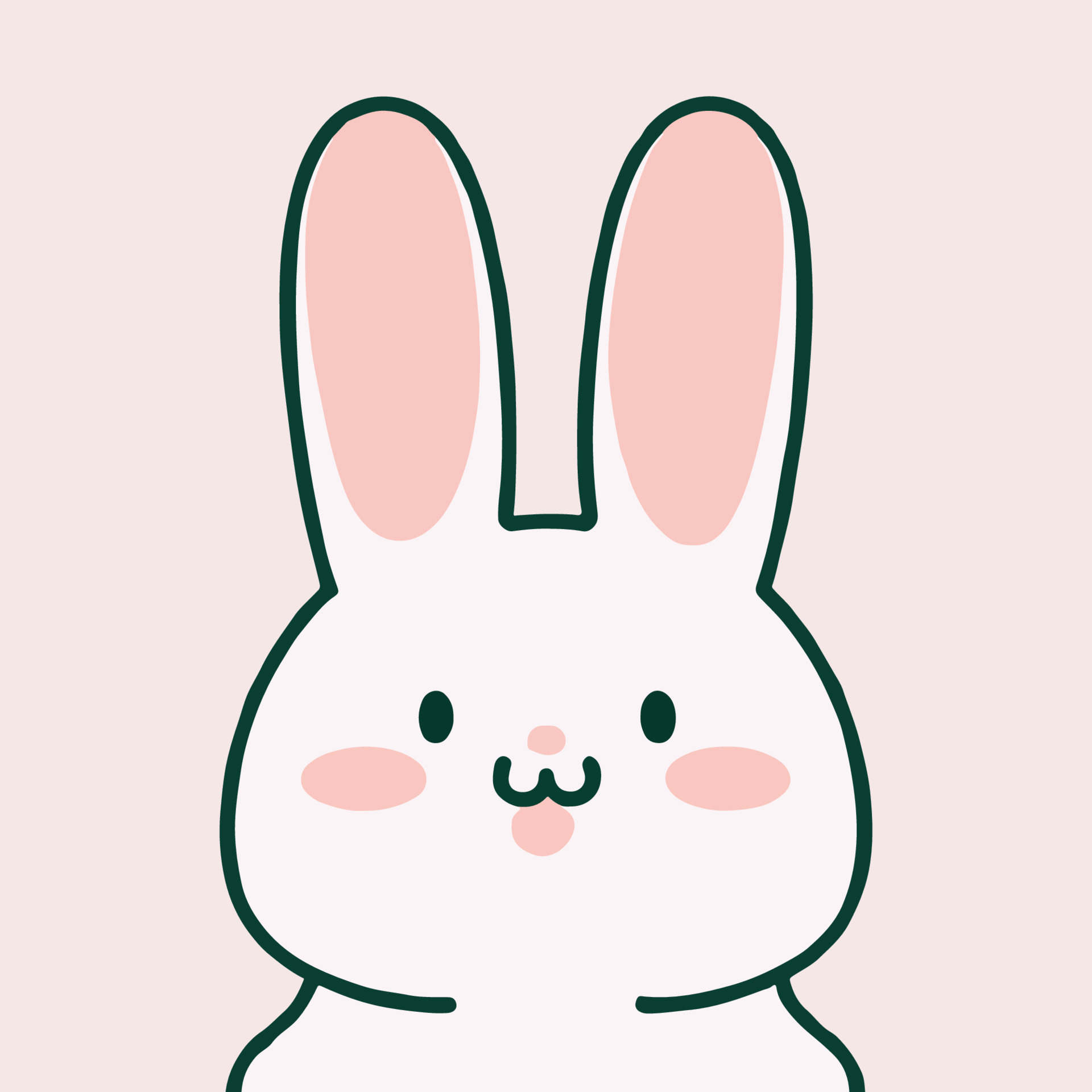 lindo conejo kawaii o conejito en diseño pastel. dibujos animados  divertidos para el diseño de impresión o pegatinas. 14075439 Vector en  Vecteezy