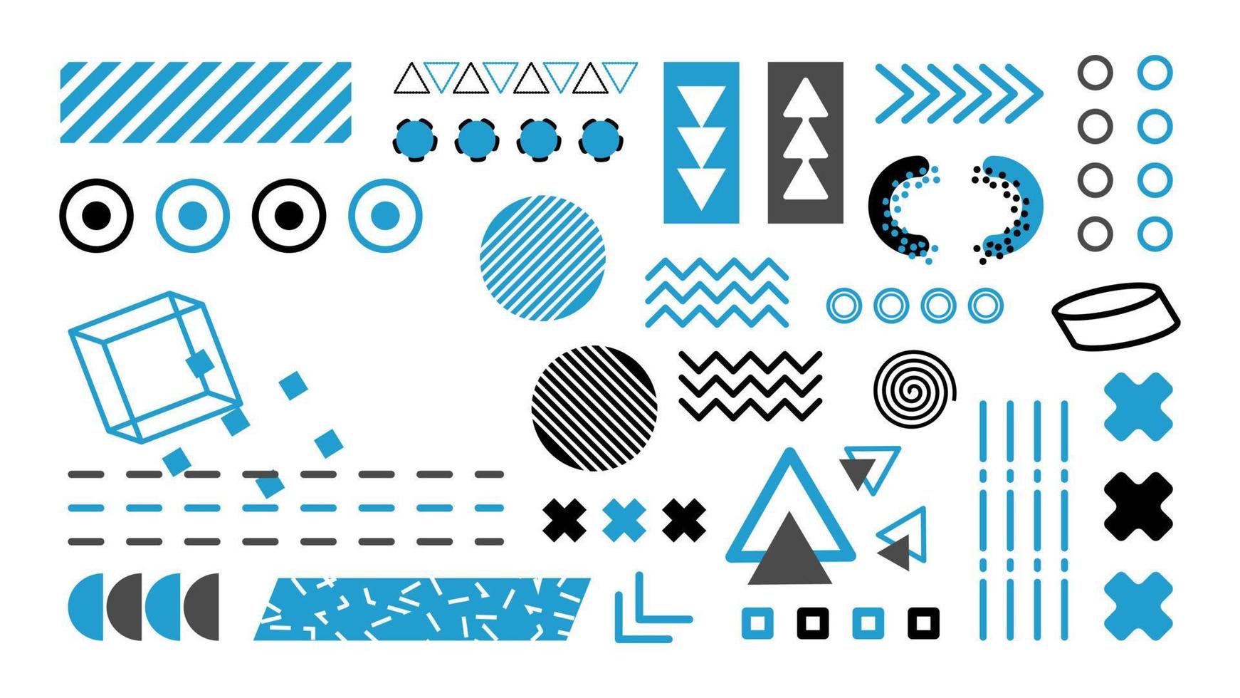 Memphis elements. retro funky graphic, 90s trends designs and vintage geometric print element vector