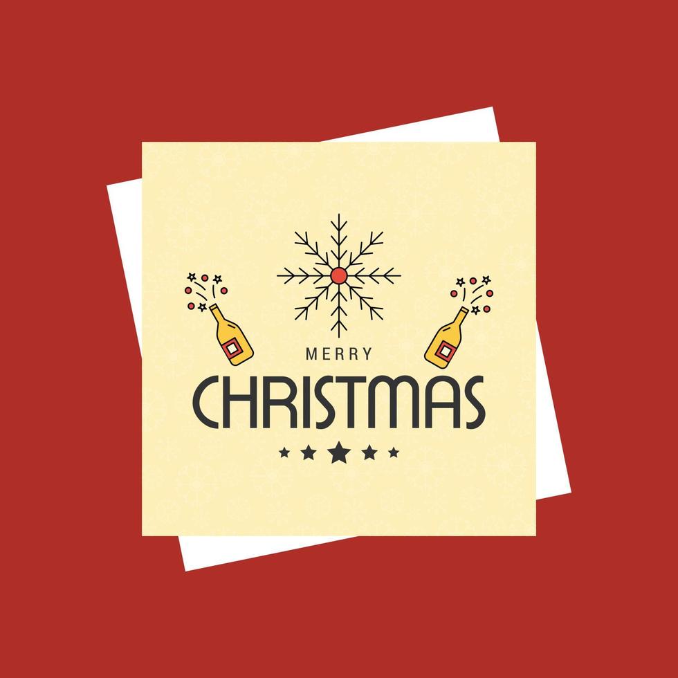 Merry Christmas card with creative design vector