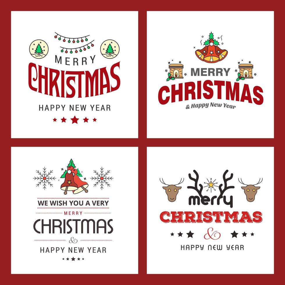 Merry Christmas card with creative design vector