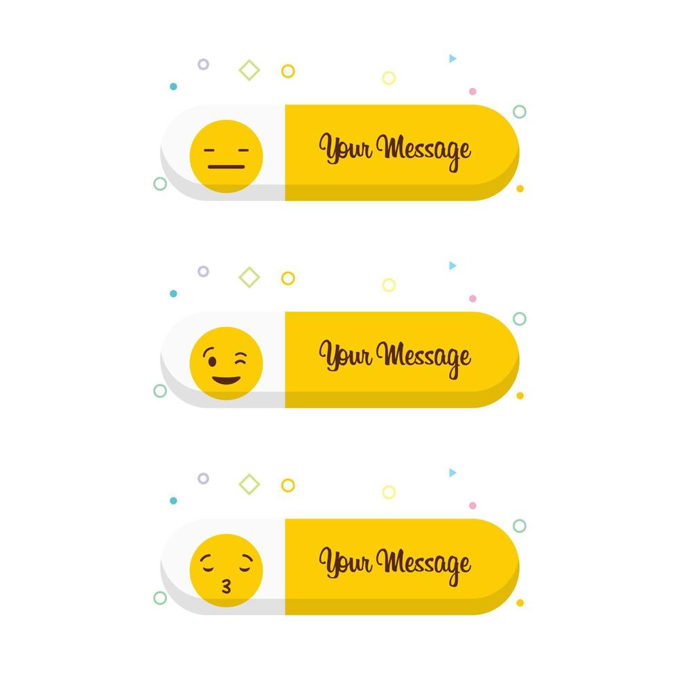 Emoji with your message design vector